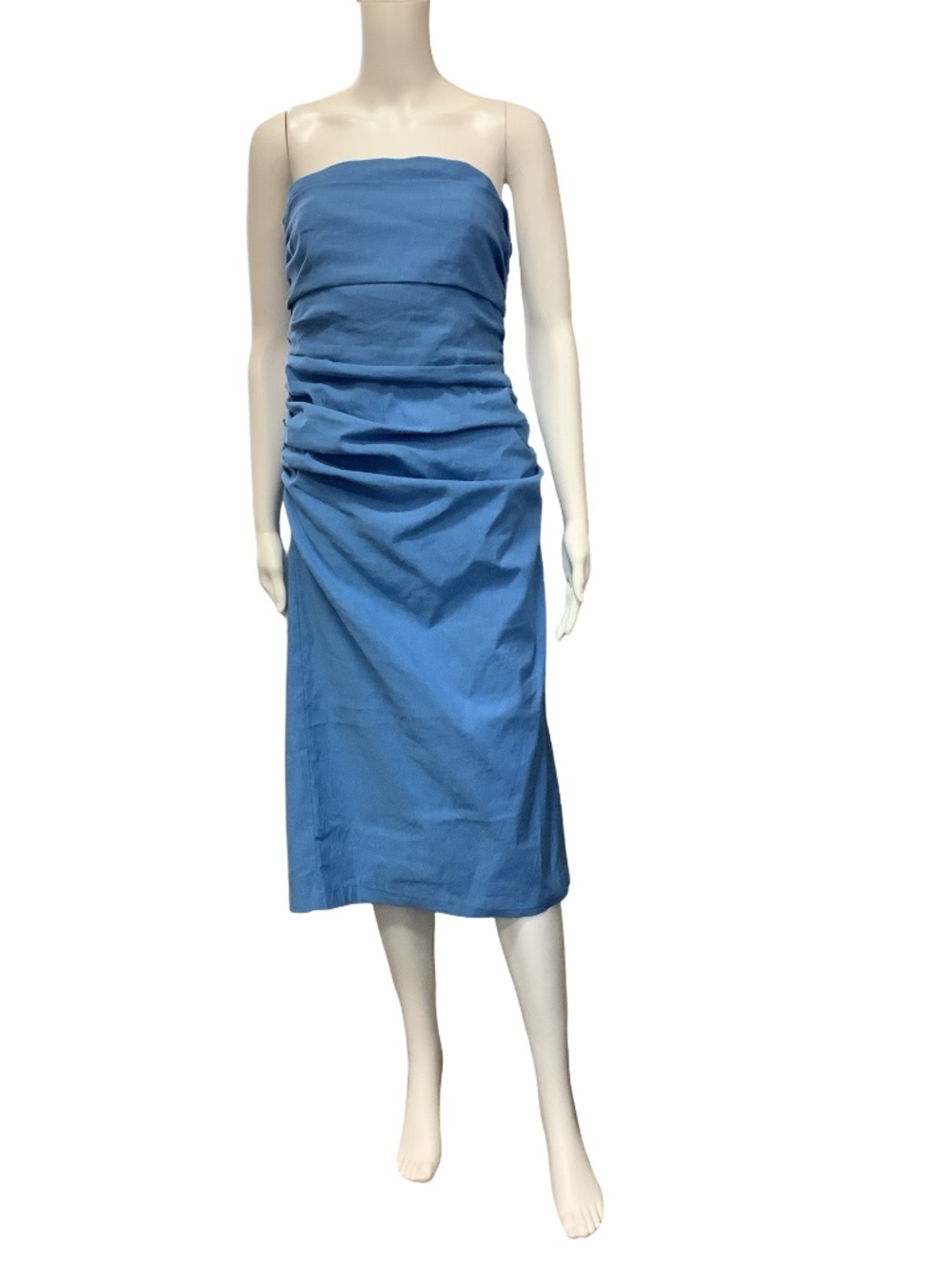 Anthropologie Dress Strapless Midi Length Ruche W/Tags Size: M